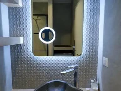 Photo from Chrysoulas Apartment bathroom mirror kardamena-kos.avif